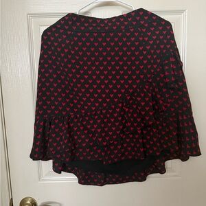 Valentines Heart Black Skirt with Red Heart Pattern